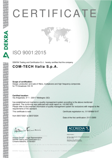 ISO 9001:2015 Certificate